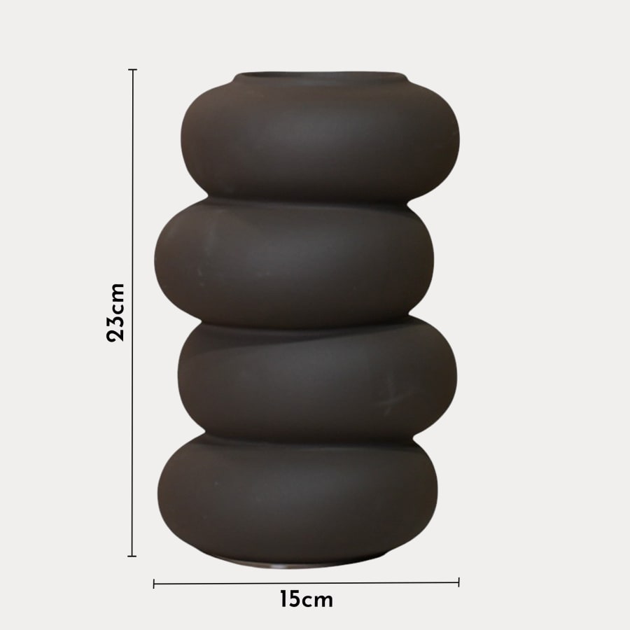 Vase en céramique marron foncé H23 cm